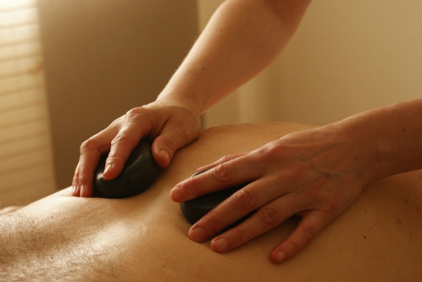 Relaxing couples massage at home