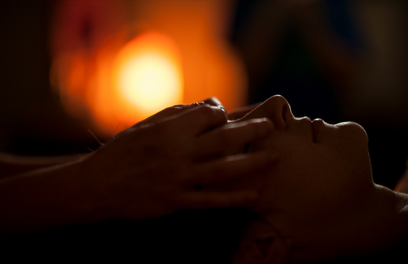 Relaxed massage setting at home