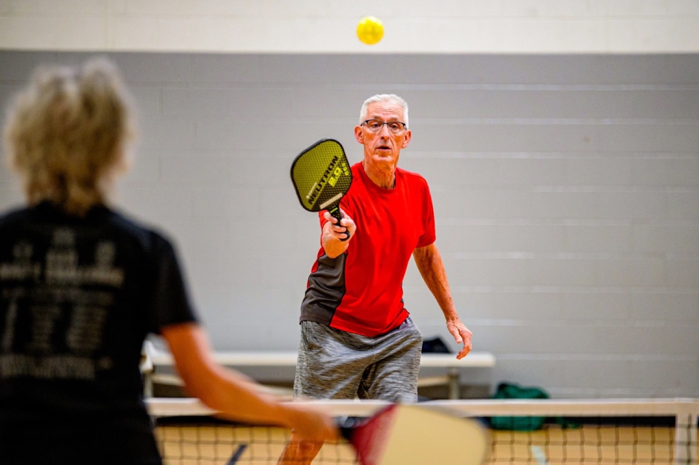 Pickleball player on the court