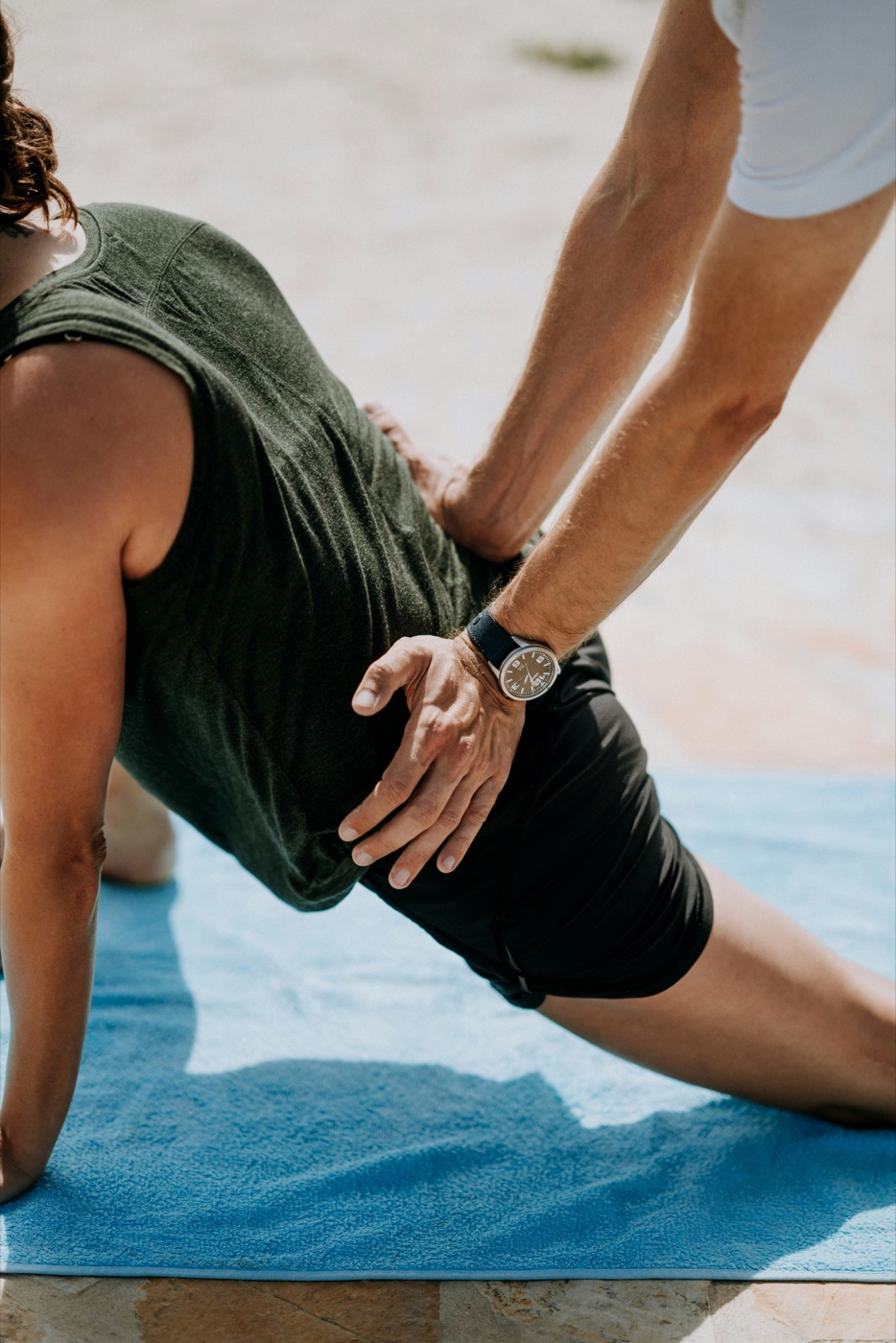 Athlete foam rolling for sports recovery