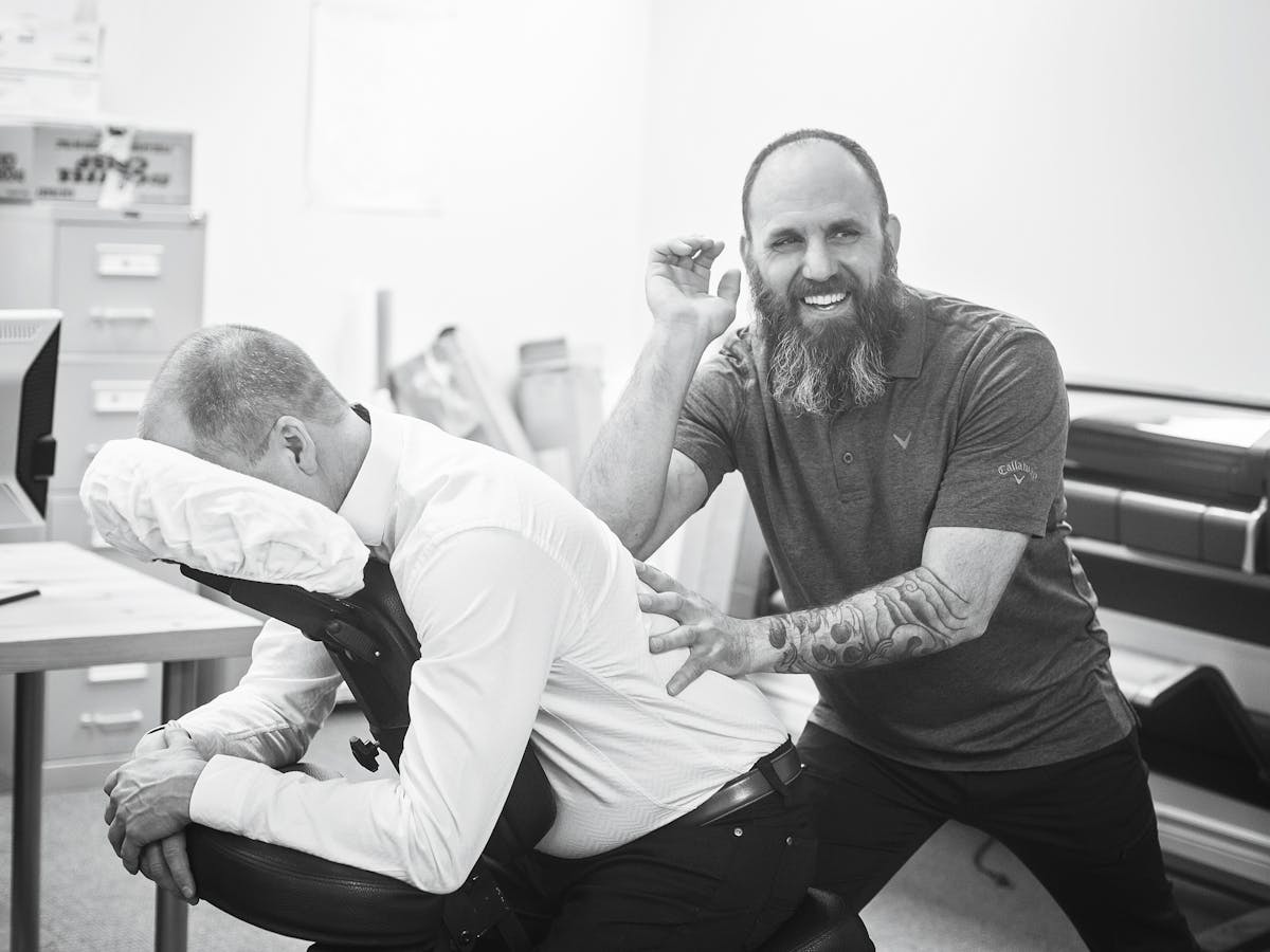 Corporate wellness and on-site massage event
